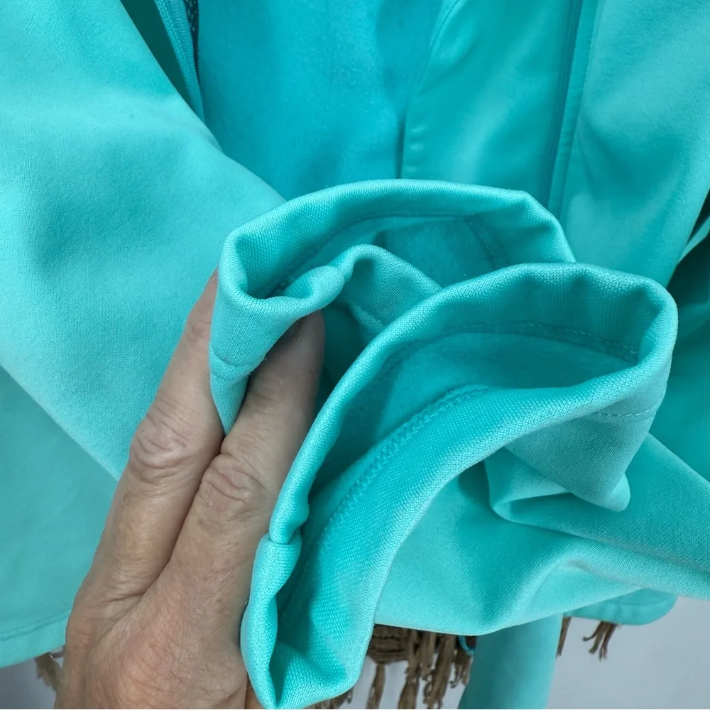 Spyder Fleece lined off center zipper aqua blue Ski Jacket Lightweight XL